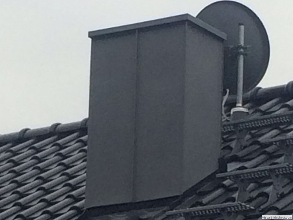 Kaminverkleidung mit Stehfalz